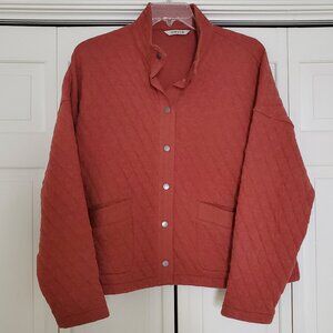 Orvis Quilted Chore Jacket Women’s Size XL Snap Button Up Barn Coat Orange